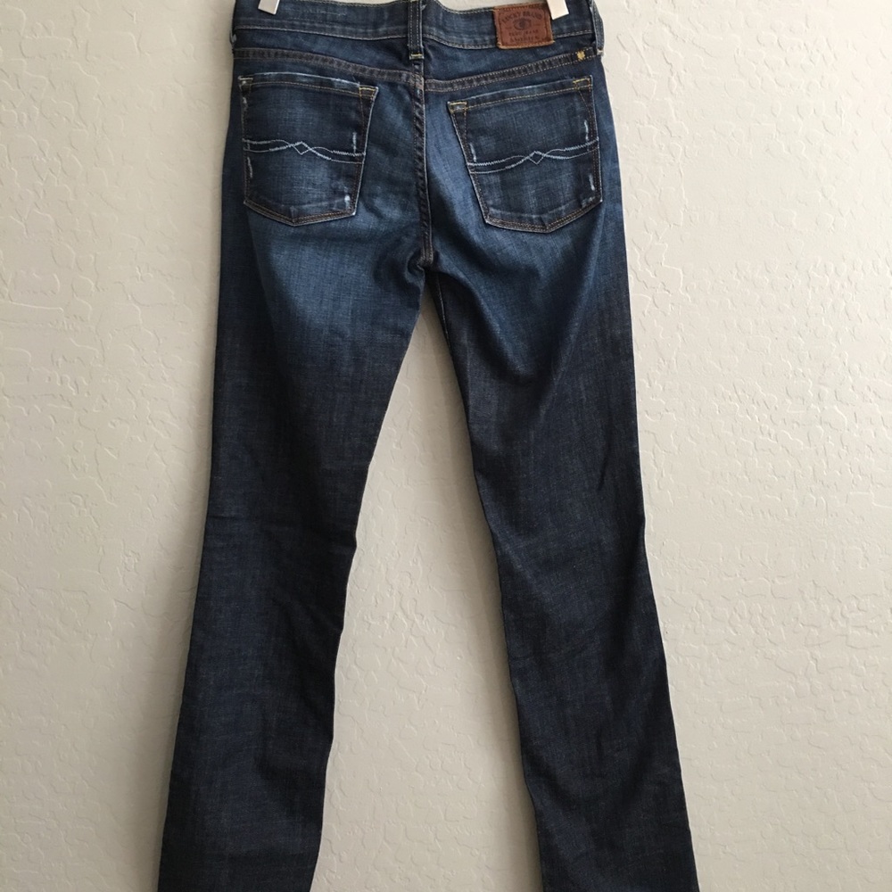 Lucky Brand zoe straight wash distressed jeans